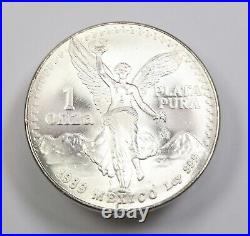 1989 Mo Silver 1 oz Libertad Onza Mexico Coin #38959