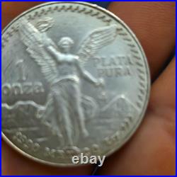 1990 Mexico 1 Onza Silver Libertad Plata Pura 0.999 Estados Unidos KM#104