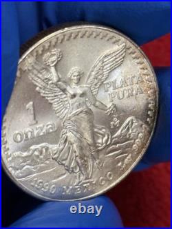 1990 Mexico Libertad 1oz with Nice Toning 1 Onza Silver 1990 Mexico Libertad 1oz with Nice Toning 1 Onza Silver