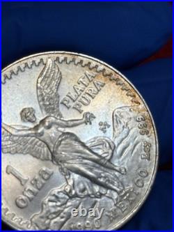 1990 Mexico Libertad 1oz with Nice Toning 1 Onza Silver 1990 Mexico Libertad 1oz with Nice Toning 1 Onza Silver