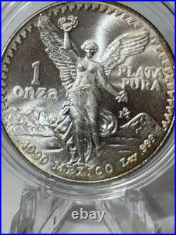 1990 Mexico Silver Libertad 1 Oz BU PROOF LIKE SURFACE Super High Grade