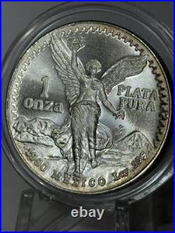 1990 Mexico Silver Libertad 1 Oz BU PROOF LIKE SURFACE Super High Grade