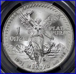 1991- MO Mexico 1oz Silver Libertad Onza PCGS MS 67 Type 1