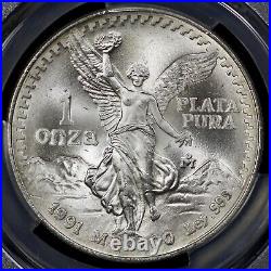 1991- MO Mexico 1oz Silver Libertad Onza PCGS MS 68 Type 1