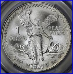 1991- MO Mexico 1oz Silver Libertad Onza PCGS MS 69 Type 1