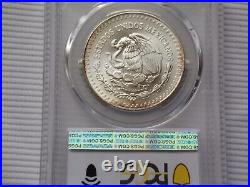 1991-MO PCGS MS68 MEXICO SILVER LIBERTAD TYPE 1 Light Toning On Edges