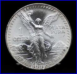 1991 Mexico Libertad 1oz Silver Coin 012DUD