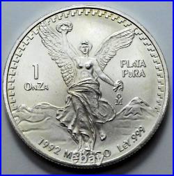 1992 1 Oz 999 SILVER MEXICO Libertad Pura Plata Rare Coin Round