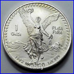 1992 1 Oz 999 SILVER MEXICO Libertad Pura Plata Rare Coin Round