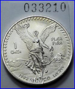 1992 1 Oz 999 SILVER MEXICO Libertad Pura Plata Rare Coin Round