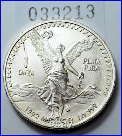 1992 1 Oz 999 SILVER MEXICO Libertad Pura Plata Rare Coin Round Nat. Toning