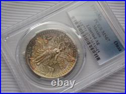 1992-MO PCGS MS67 1 ONZA MEXICO SILVER LIBERTAD Unique Color Toning