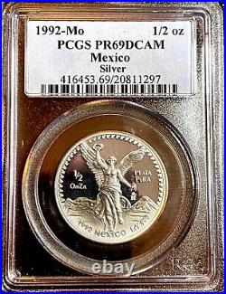 1992 Mexico 1/2 oz Silver Libertad PCGS PR69 DCAM Coin