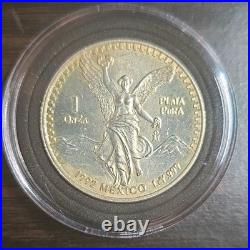 1992 Mexico 1 Onza Silver Libertad Coin 0.999 Plata Pura Ley 999 Mo