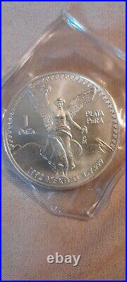 1992 Mexico 1 oz. 999 Silver Libertad CHOICE BU Key Date Flawless Shine