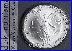 1992 Mexico Libertad 1 Onza Coin 1 oz. 999 Silver In Capsule