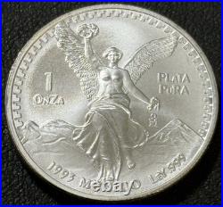 1993 1 Oz. 999 Silver Mexico Mo Libertad 1 Onza Plata Pura High Quality BU Coin