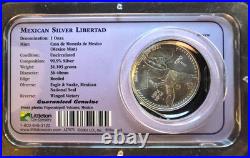 1993 Libertad Mexican Mint Vtg Littleton Mint Holder-999 Silver 1 Oz Art Coin