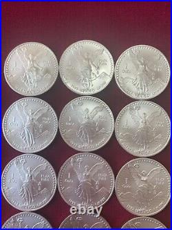 1993 Mexican Libertad 1 Onza. 999 Silver Brilliant Uncirculated Roll (20 Coins)