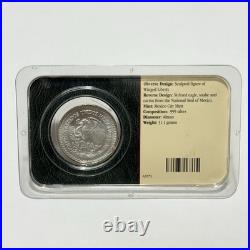 1993 Mexican Libertad 1 Onza. 999 Silver Littleton Coin Co. Holder Showpak Toned