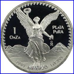 1993 Mexico 1 Onza Libertad. 999 Silver Proof