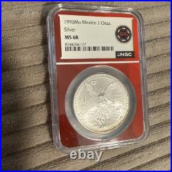 1993 Mexico 1 Onza NGC MS 68 Certified 1oz Coin Mo Mexican Mint Libertad