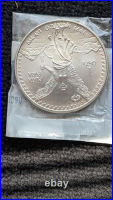 1993 Mexico Libertad 1 OZ Silver Coin. 999 ONZA Littleton Plastic Holder
