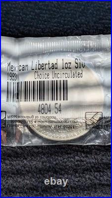 1993 Mexico Libertad 1 OZ Silver Coin. 999 ONZA Littleton Plastic Holder