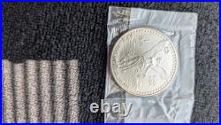 1993 Mexico Libertad 1 OZ Silver Coin. 999 ONZA Littleton Plastic Holder