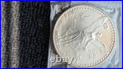 1993 Mexico Libertad 1 OZ Silver Coin. 999 ONZA Littleton Plastic Holder