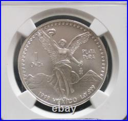 1993 Mo Mexico 1 Oz Onza. 999 Fine Silver Libertad NGC MS69 Registry Grade Coin