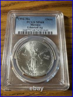 1994 1oz Silver Mexican Libertad Coin PCGS MS68