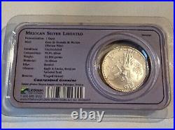 1994 MEXICAN ONZA LIBERTAD 1 Oz. 999 FINE SILVER Coin IN LITTLETON SHOWPAK