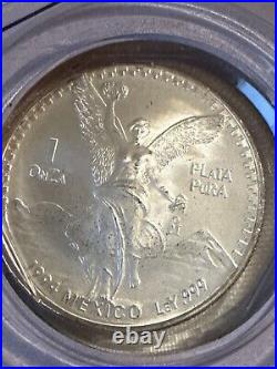 1994 MEXICAN ONZA LIBERTAD 1 Oz. 999 FINE SILVER Coin IN LITTLETON SHOWPAK