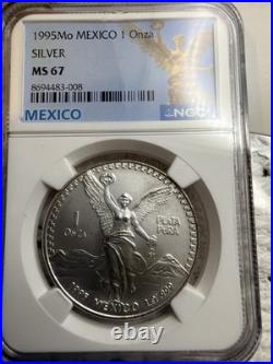 1995 MO Mexico 1 Onza Silver Libertad NGC MS 67 Please See Pics