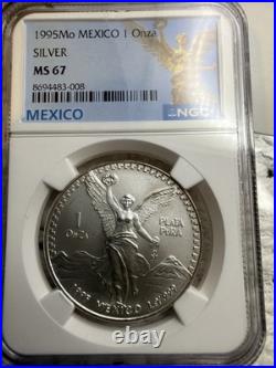1995 MO Mexico 1 Onza Silver Libertad NGC MS 67 Please See Pics