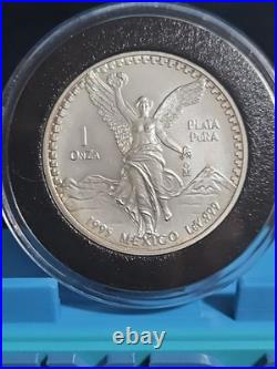 1995 Mexico 1 oz Libertad BU. 999 Fine Silver 500K Mintage In Capsule