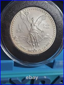 1995 Mexico 1 oz Libertad BU. 999 Fine Silver 500K Mintage In Capsule 1995 Mexico 1 oz Libertad BU. 999 Fine Silver 500K Mintage In Capsule