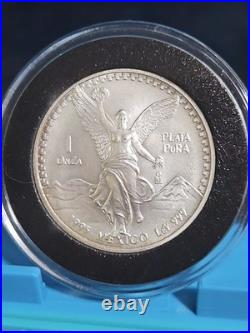 1995 Mexico 1 oz Libertad BU. 999 Fine Silver 500K Mintage In Capsule 1995 Mexico 1 oz Libertad BU. 999 Fine Silver 500K Mintage In Capsule