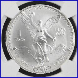 1995 Mo 1 ONZA MEXICO LIBERTAD WINGED VICTORY KM# 494.1 NGC MS 69 HIGH-GRADES