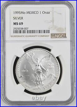 1995 Mo 1 ONZA MEXICO LIBERTAD WINGED VICTORY KM# 494.1 NGC MS 69 HIGH-GRADES