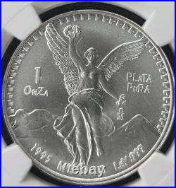 1995-Mo (MS68) Mexico 1oz Silver Libertad Onza NGC withBAG FRAGMENT