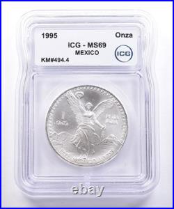 1995 Mo Mexico 1 Onza Silver Libertad MS69 ICG