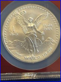 1995Mo Mexico 1 Onza Silver MS69 NGC Red Holder Have Only Increased In Value
