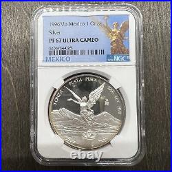 1996 Libertad Proof Toned Toning Mo Oz. 999 Silver Onza NGC PF 67 Ultra Cameo