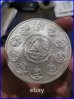 1996 Mexico Libertad 5 Onza -5 oz. Pure Silver. 999. POPULAR ITEM! NICE