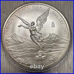 1996 Mo MEXICO 1oz LIBERTAD SILVER ONZA FIRST YEAR NEW DESIGN LOW MINTAGE