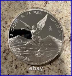 1997 Mexico 5 oz Silver Libertad BU, Toned mirror finish. 999 pure silver 1997 Mexico 5 oz Silver Libertad BU, Toned mirror finish. 999 pure silver