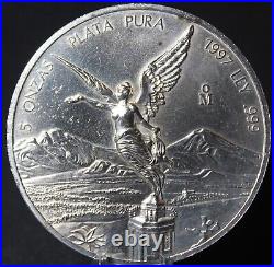 1997 Mexico LIBERTAD, 5 Onzas Plata Pura