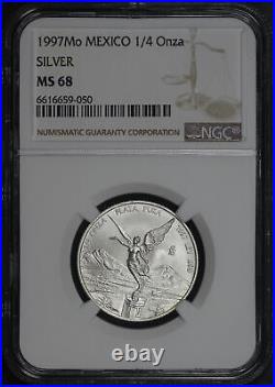 1997-Mo Mexico Silver Libertad 1/4 Onza NGC MS-68